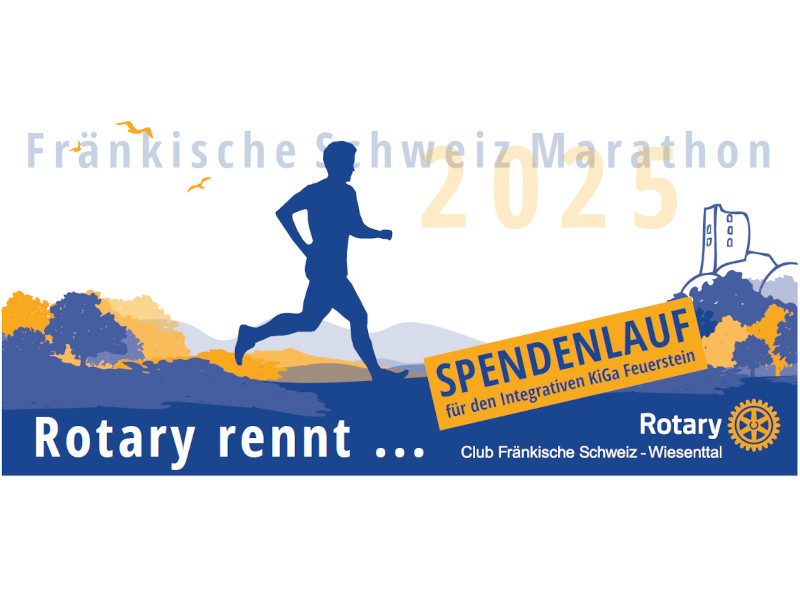 Spendenlauf für den Integrativen Kindergarten Feuerstein: Rotary rennt beim Fränkische Schweiz Marathon 2025 (Rotary Club Fränkische Schweiz)